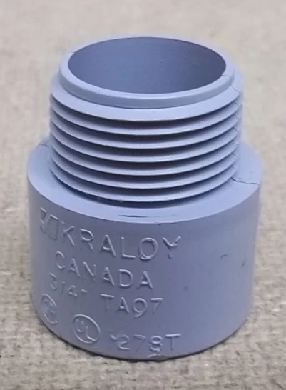 Kraloy TA07 Conduit Terminal Adapter 3/4in PVC