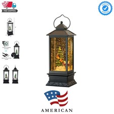 Lighted Musical Snow Globe Lantern with 6 Hour Timer, 12 Inches USB Powered ...