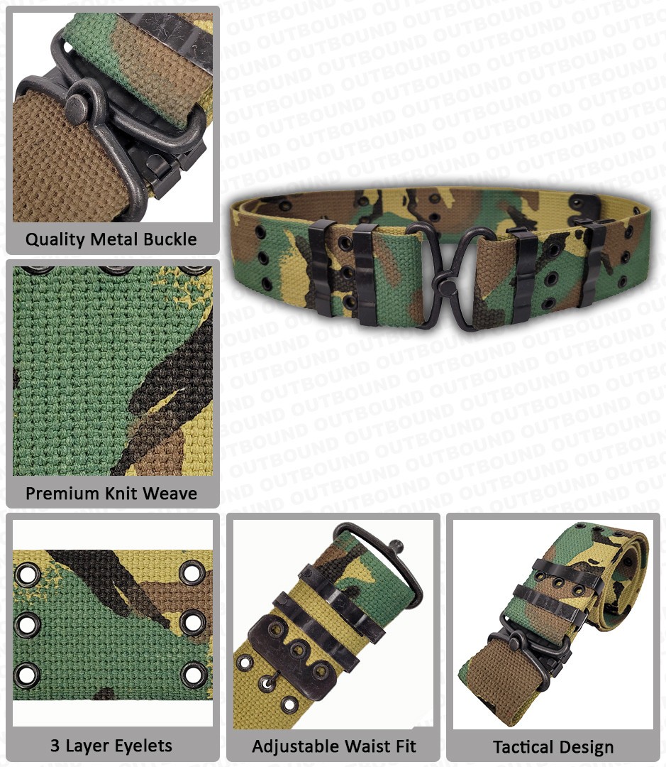 Army Belt Military Combat Tactical Pistol Pouch Webbing Holster Field Gear Camo