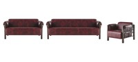 Couch Bordeaux Ledersofas Holz Komplett 3Tlg 3-Sitzer 2-Sitzer Sessel