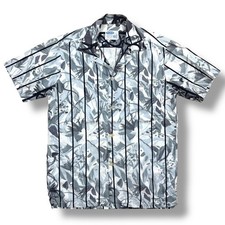 Vintage 50s Sears Pilgrim Hawaiian Loop Collar Shirt Rockabilly Tiki Pool Beach