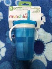 Munchkin SnackCatch  Sip  2-in-1 Snack Catcher  Spill-Proof Blue Cup New 