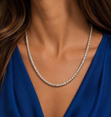 Nachlass Sterling Silber Diamantschliff Kette 20 cm 5,6 Gramm Top Zustand