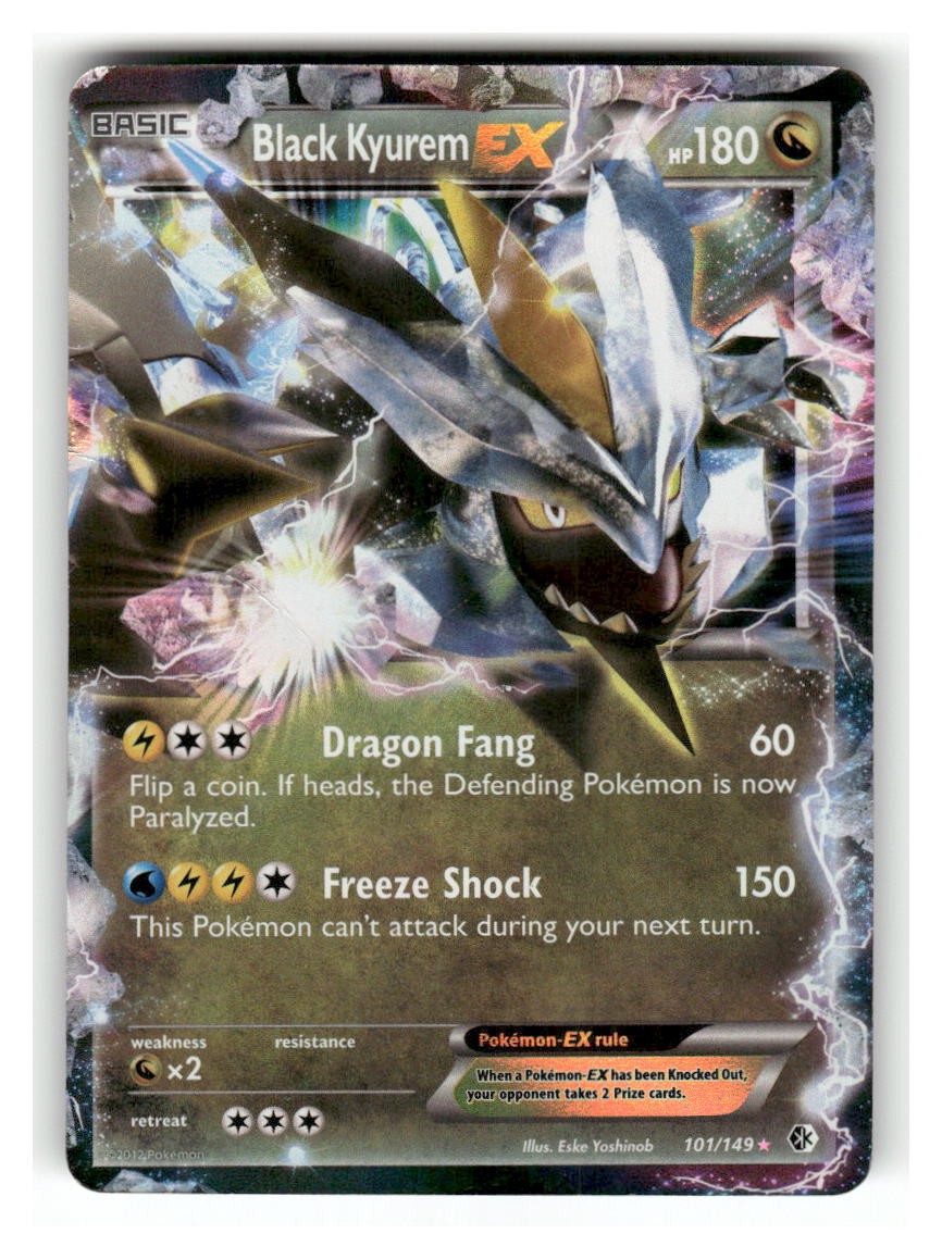 Black Kyurem EX 101/149 Holo EX Rare Boundaries Crossed Pokemon Heavily Played