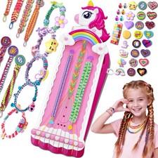 Unicorn Toys for Girls Age 4-6 6-8 8-12, 2-in-1 Friendship Bracelet Making Ki...