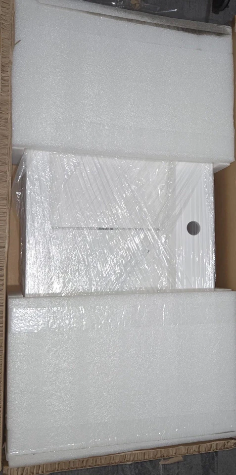 Matte White Wall-Mount Floating Sink Solid Surface Stone Resin Bathroom - Image 4 of 4