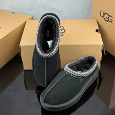 UGG Women's Tasman II Wool Slippers Black Suede Flats Multiple Sizes