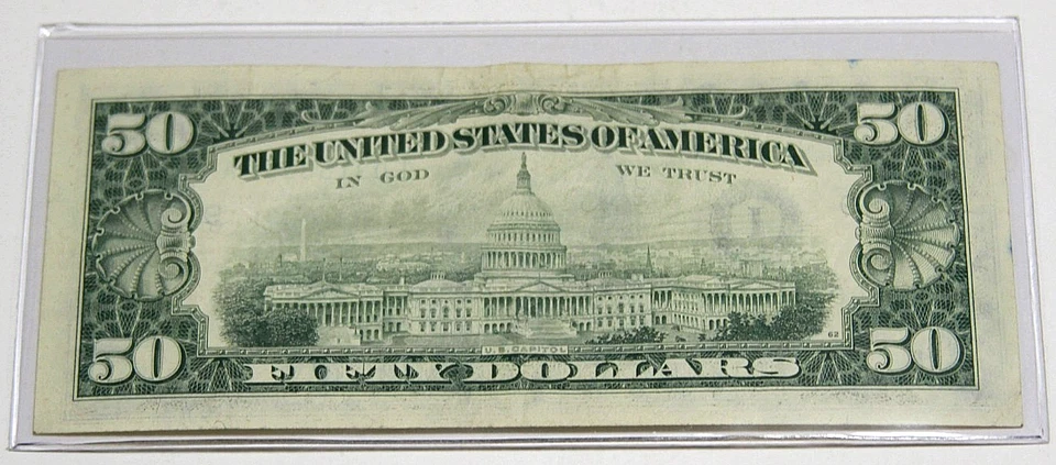 Vintage  1977 Fifty Dollar ($50) Federal Reserve Note Minneapolis XF - Image 3 of 3