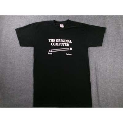 Shirt Mens Large Tall Black The Original Computer USA Made Sarcastic Retro
