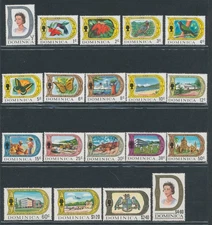 1969 DOMINICA - Stanley Gibbons No. 272/290 - Elizabeth II - Ordinary 19 MNH Val