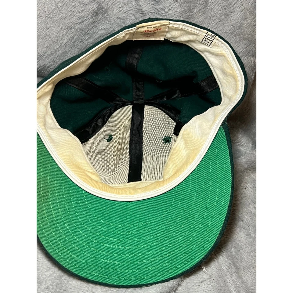 Vintage New Era Green Baseball Hat Size 7 3/8, "N" Logo Wool USA Made Cap - Image 4 of 4