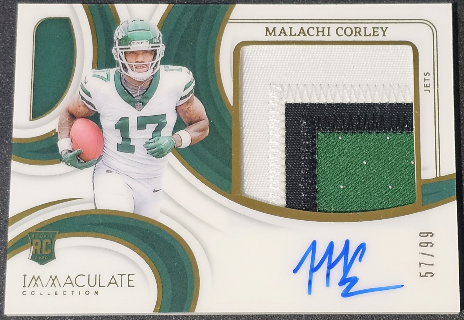 Malachi Corley Panini Immaculate Collection Premium Patch Rookie Autographs #PPRAMCY Base