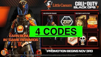 CALL OF DUTY BLACK OPS 7 BO7 LITTLE CAESARS PROMO CODE 4 Codes. SentThruMessage
