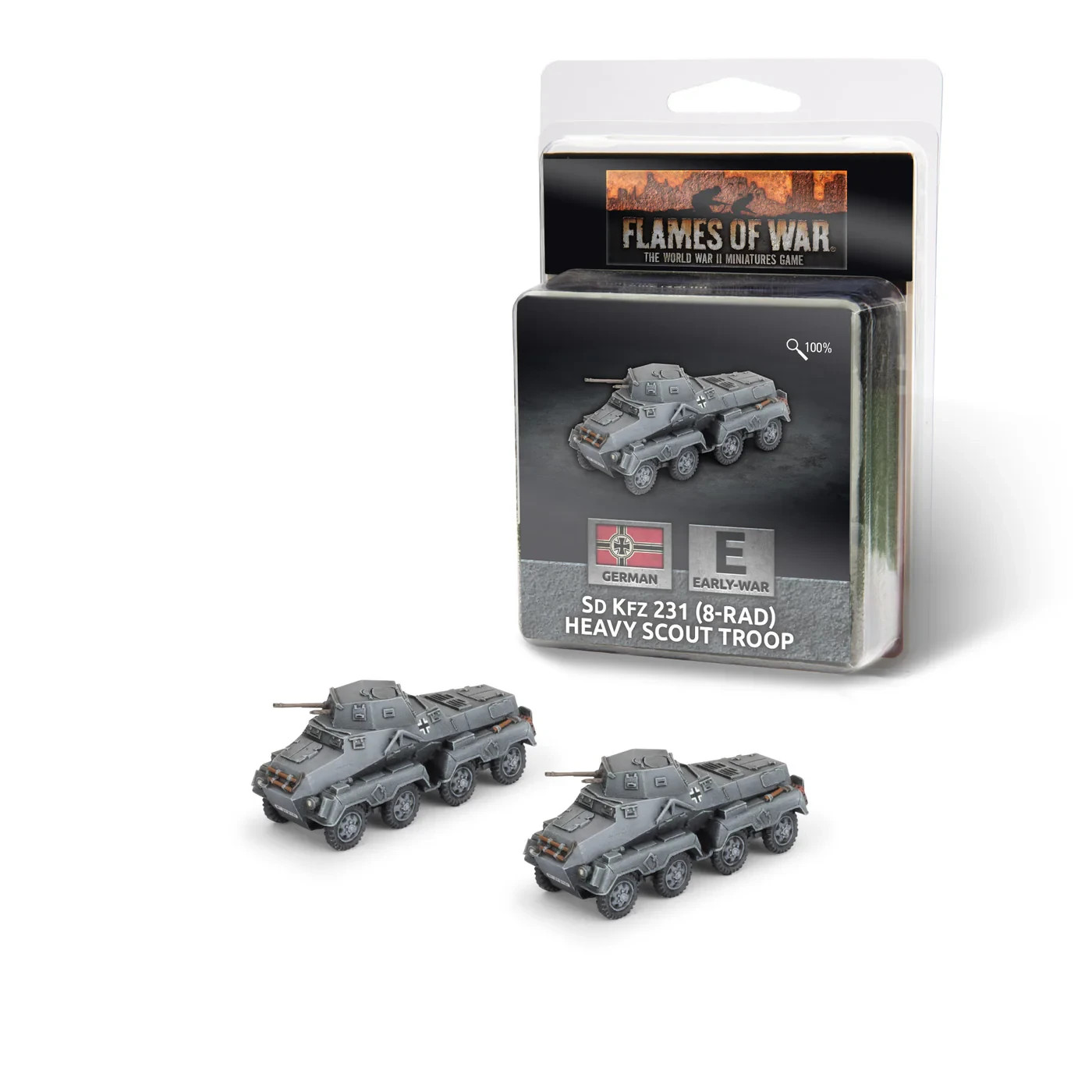 German Sd Kfz 231 (8-rad) Heavy Scouts - Early War - Flames of War - Brand New