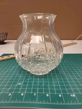 Clear Glass Vase Diamond Cut Design Floral Arrangement Centerpiece 8 inch