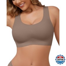 DEANGELMON Women's Wireless Bra No Underwire Seamless Full Coverage T-Shirt Bra