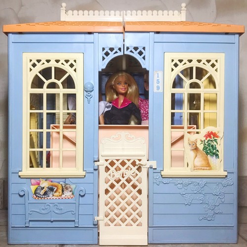 Barbie family house mattel 1998 casa di barbie vintage con bambole e accessori - Afbeelding 1 van 24