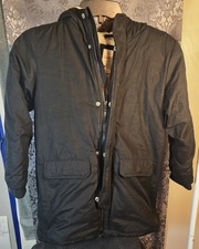 Cat  Jack-unisex black winter hooded parka coat snap zip size 6/6x