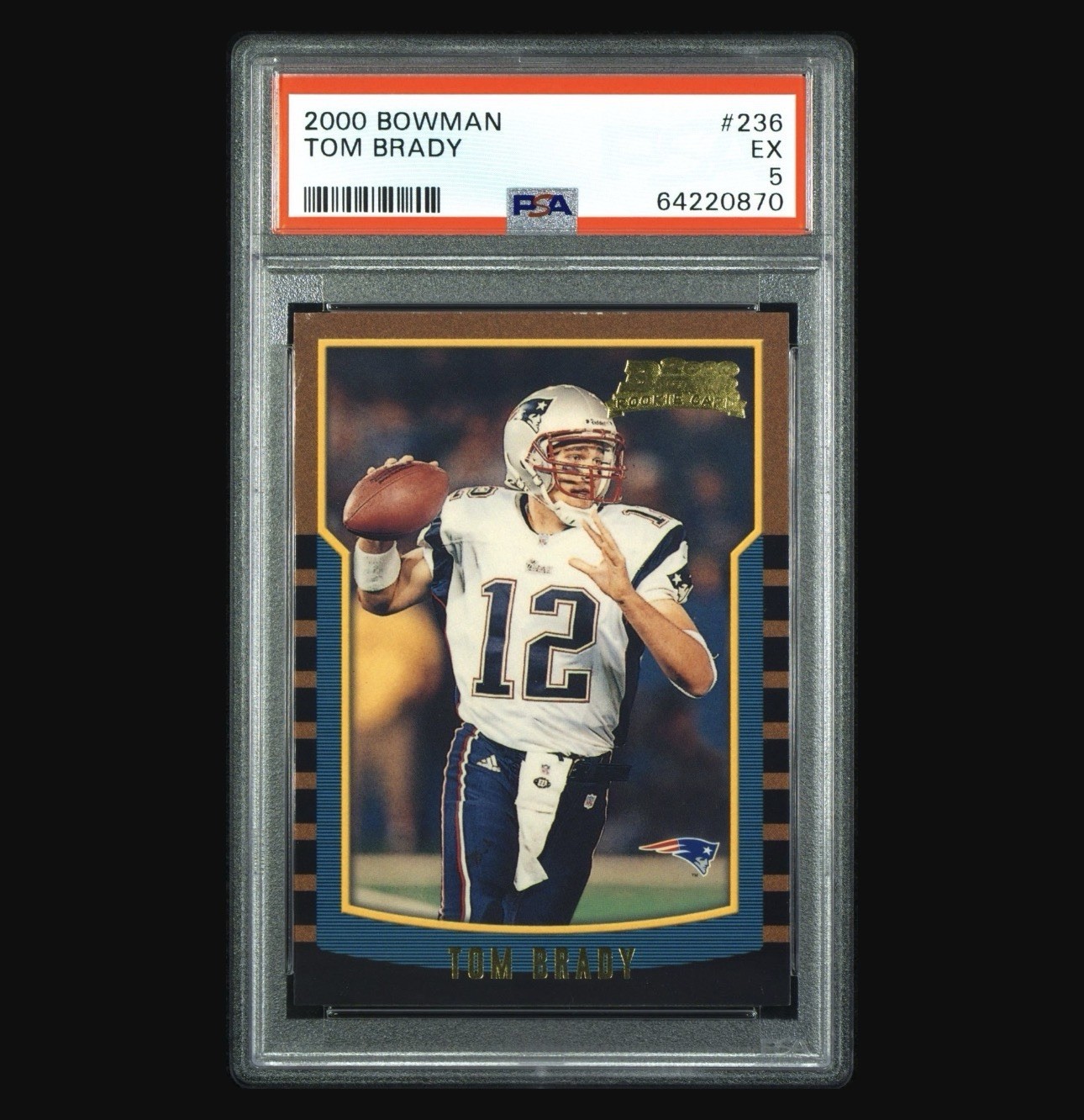 2000 Bowman Tom Brady #236 Rookie New England Patriots PSA 5