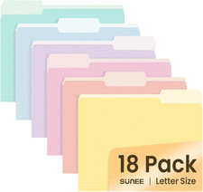 File Folders, 18 Pack Manilla Folders 8.5 x 11, Colored File Folders Home Office
