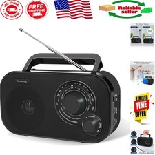 AM/FM Portable Radio: Battery or Plug-In, Ideal Gift for Seniors Loud Clear