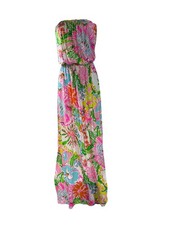 Lilly Pulitzer for Target MAXI Dress Vacay Nosey Posey Strapless Floral Sz S