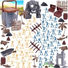 90PCS Pirate Toys Action Figures, Pirate and Skeleton Warriors Figures with