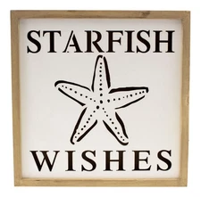 LED Lights Up Starfish Wishes Wall Plaque Cut Out Tabletop Decor 10 Inch