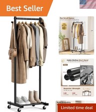 Compact 60" Metal Clothing Rack with Shelves - Easy Assembly Storage