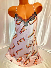 Victorias Secret Satin Gown Nightie Chemise Eyelash lace Small