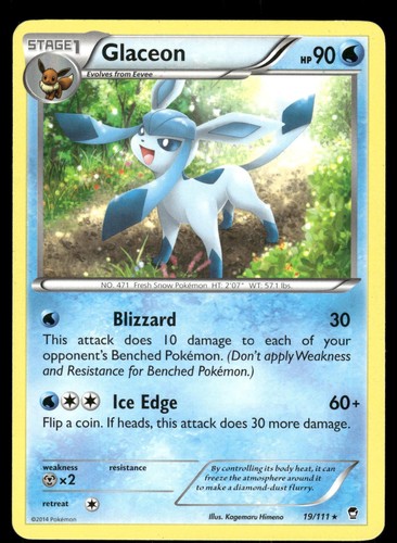 Glaceon 19/111 Rare Furious Fists Pokemon Moderately Played