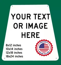 Personalized Aluminum Metal Sign Customize with Text or Picture Fast ship