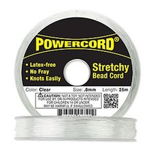 Powercord Elastic Clear 0.8mm. 0.0314 inch 25-meter spool.