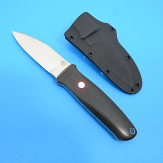 BOB DOZIER. ARK. CUSTOM BLACK MICARTA DROP POINT KNIFE c. 1971 PRESENT MINT