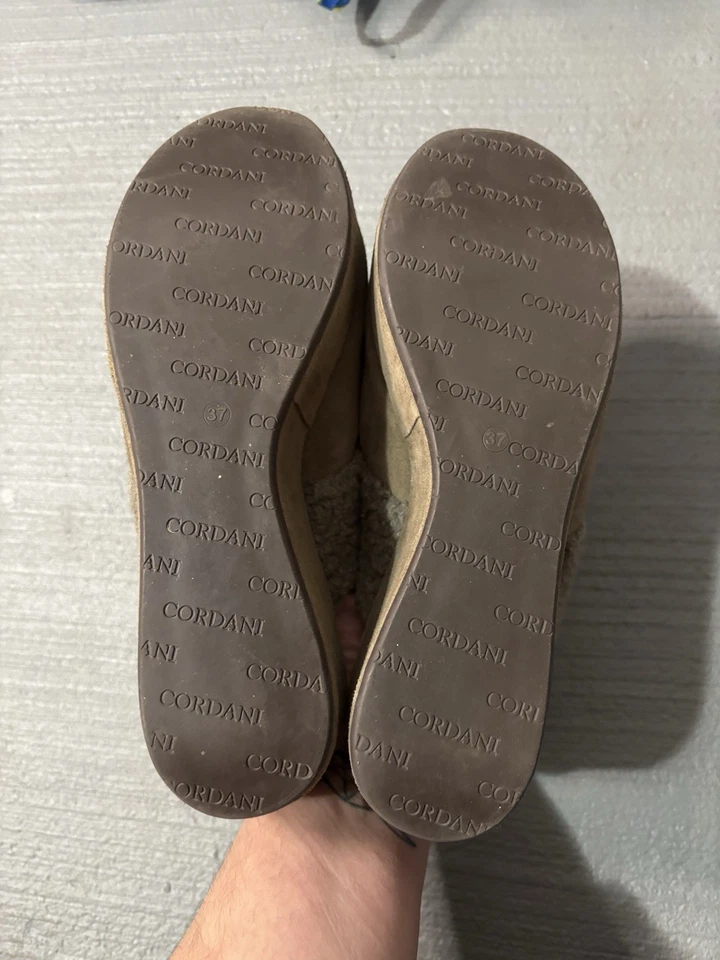 Zuecos Cordani para mujer talla 6,5, 37 gamuza tostada zapatos hechos en Italia Foto 4 de 4