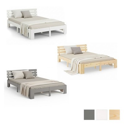 Massivholzbett aus Kiefer mit Lattenrost   modernes stabiles Bett   Homestyle4u