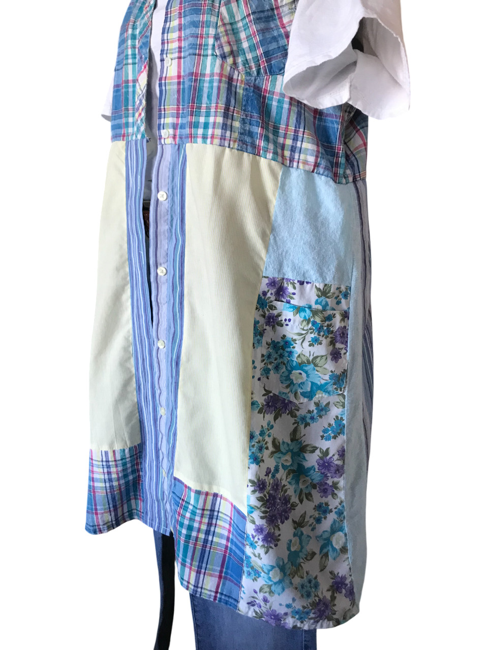 Boho Patchwork Duster: Handmade Button-Down Layer… - image 6