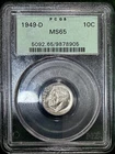 1949-D Roosevelt Silver Dime PCGS MS 65 OGH