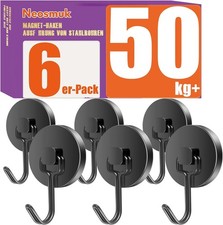 Magnethaken Stahl 50kg Haftkraft 6er Set Stark Camping Werkstatt K&uuml;che