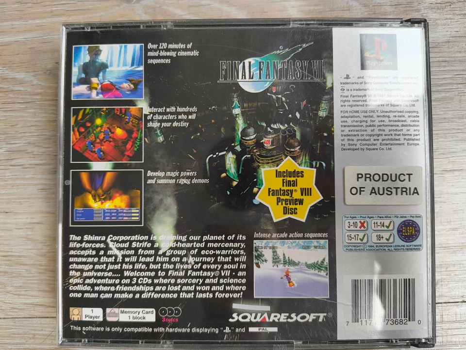 Final Fantasy VII 7 PlayStation PS1 game - Image 2 of 4