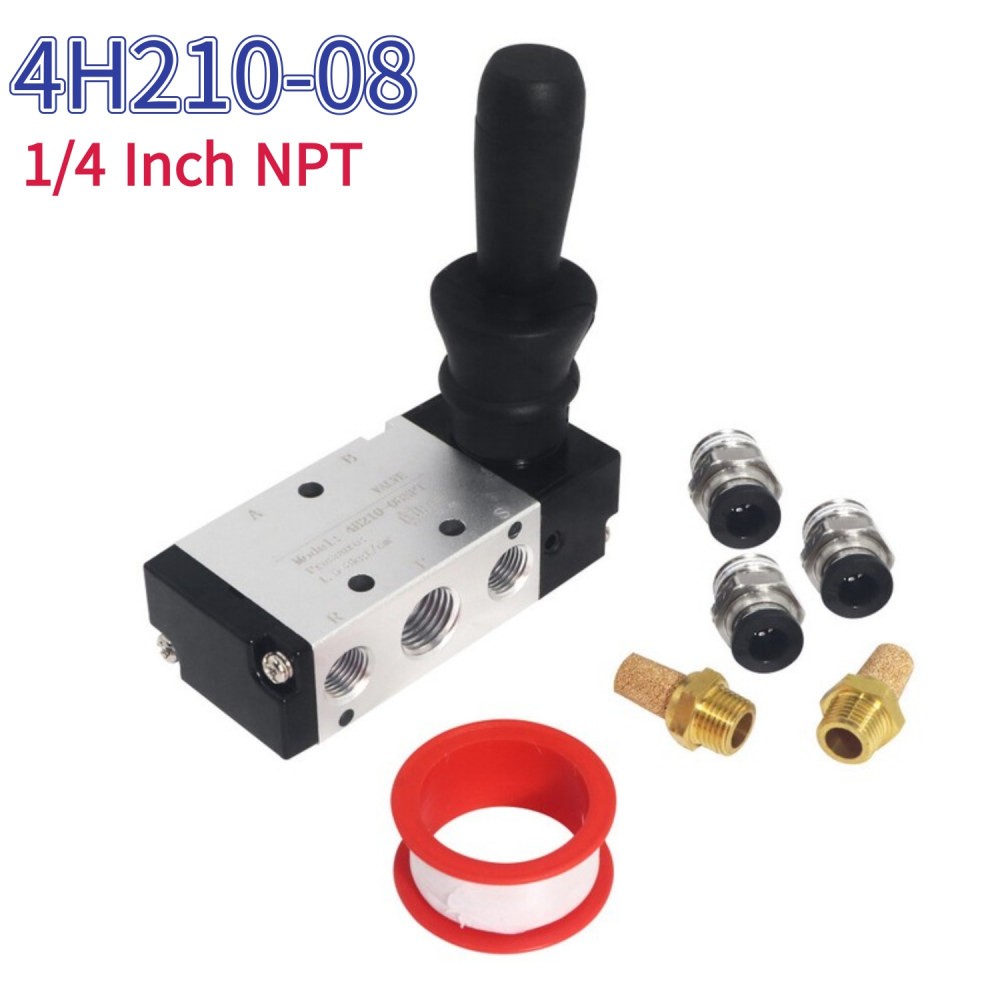 4H210-08 5 Ways 2 Position Pneumatic Mechincal Hand Lever Valve US Stock 1/4NPT