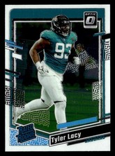 Tyler Lacy 2023 Donruss Optic Rookie Card #253 Jacksonville Jaguars. rookie card picture