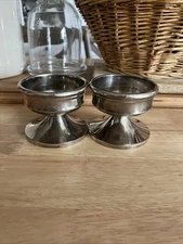 Pottery Barn Silver Plated Pedestal Candle Holder 5 in Tall For 3 in Candle