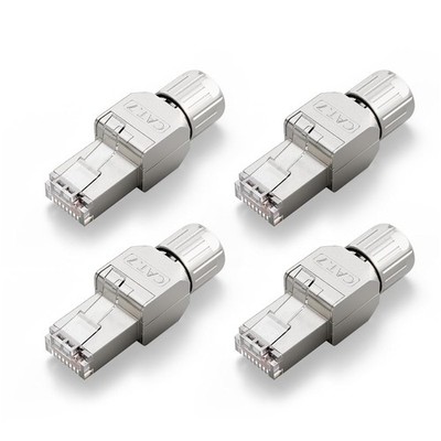 Netzwerkstecker Cat7 RJ45 LSA-geschirmt 10 Gbit/s 4 Stück für Ethernet Kabel