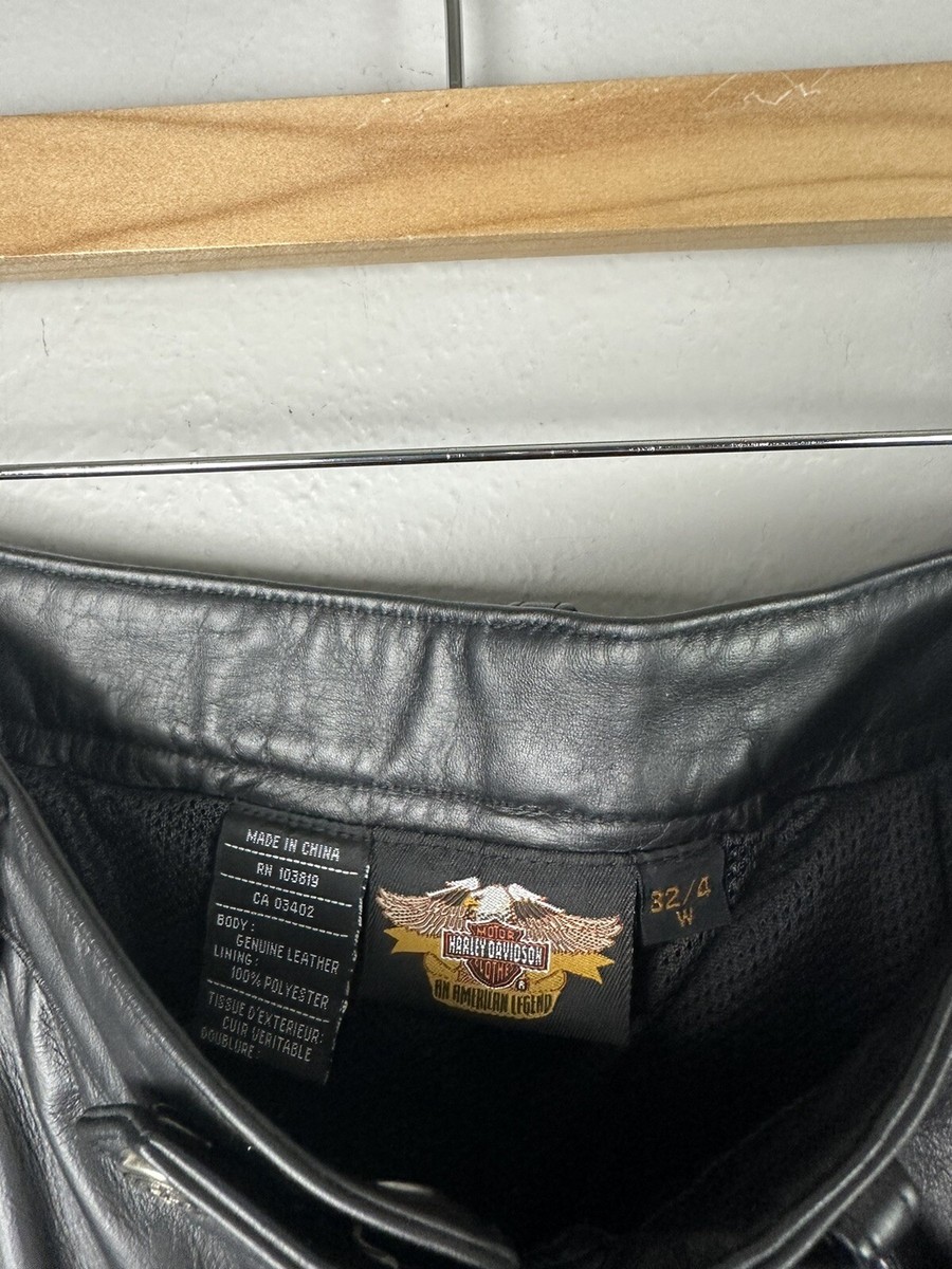 Harley Davidson Leather Pants Womens 32/4 Biker Motorcycle Riding