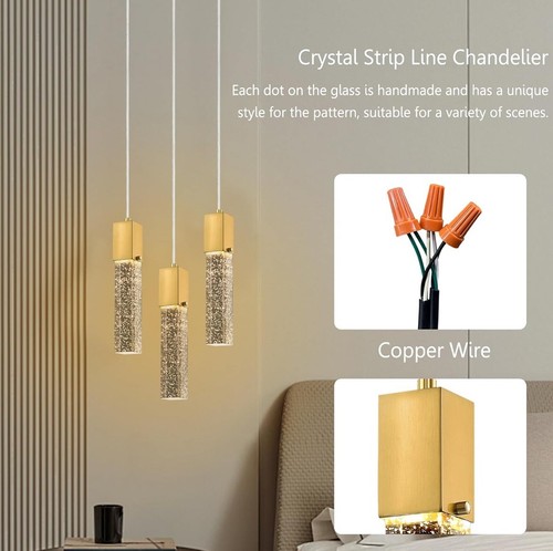 Moderne Kücheninsel Pendelleuchte dimmbar LED Gold Messing Optik Mini Pendelleuchte - Bild 4 von 6