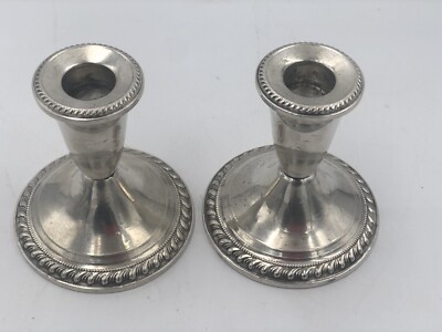 2 Vintage Duchin Creation Sterling Silver 925 Candlesticks