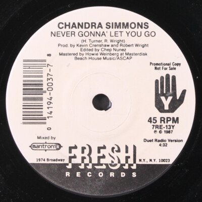 CHANDRA SIMMONS: never gonna' let you go / same (duet version