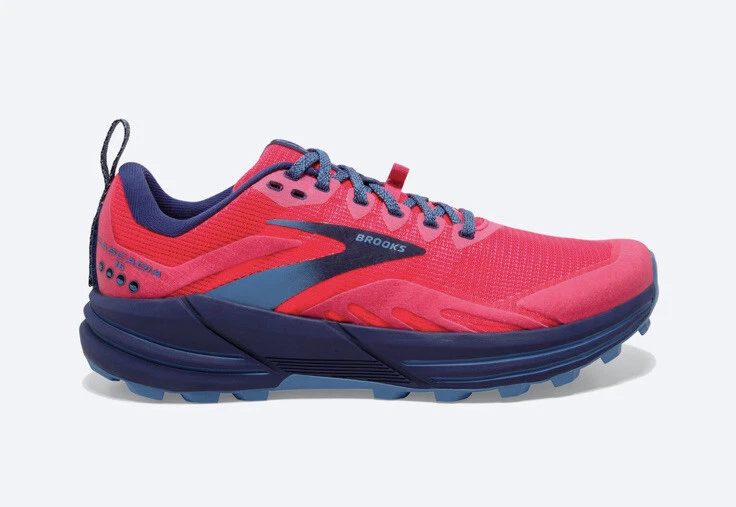 Brooks Cascadia 16 Women s Size 8 Pink Flambe Cobalt Trail Running Shoes