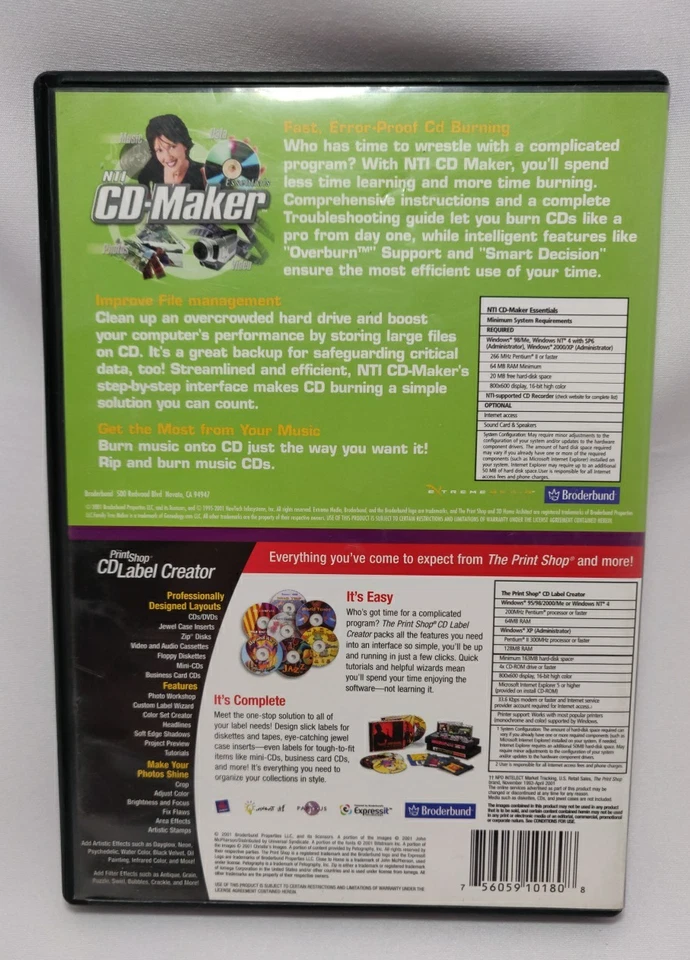 NTI CD-Maker Essentials / The Print Shop CD Label Creator MS/Win USED - Image 2 of 3